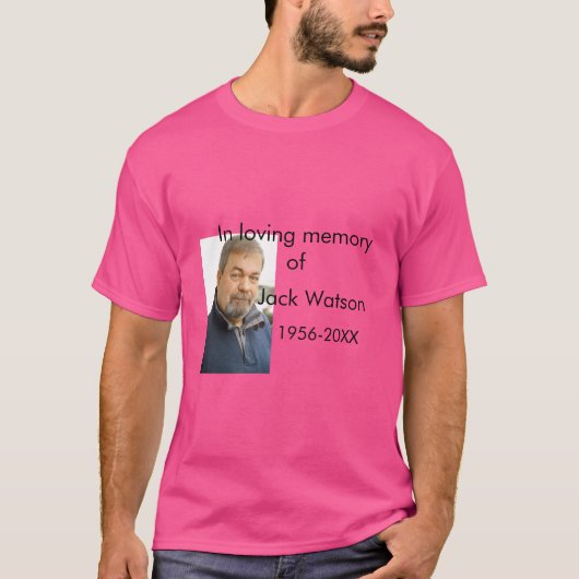 In liefdevolle herinnering van naam jaar foto mode t-shirt (Voorkant)