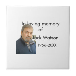 In liefdevolle herinnering van naam jaar foto mode tegeltje