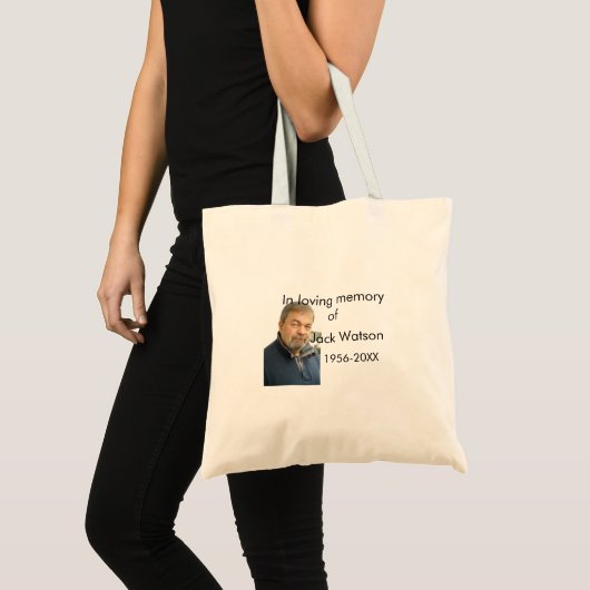 In liefdevolle herinnering van naam jaar foto mode tote bag (Voorkant (product))