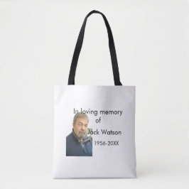 In liefdevolle herinnering van naam jaar foto mode tote bag
