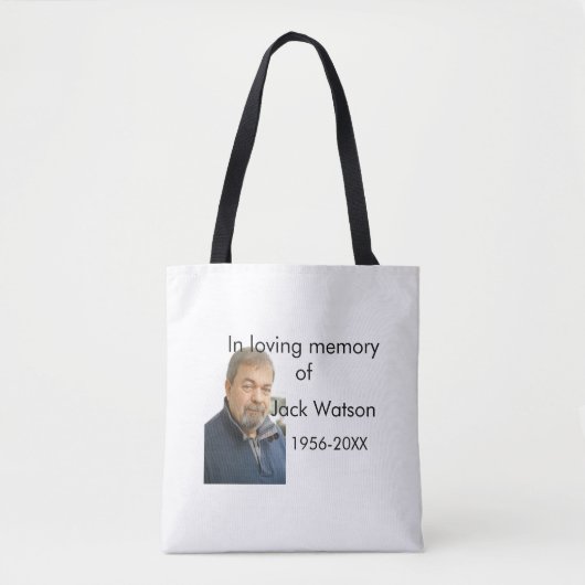 In liefdevolle herinnering van naam jaar foto mode tote bag (Voorkant)