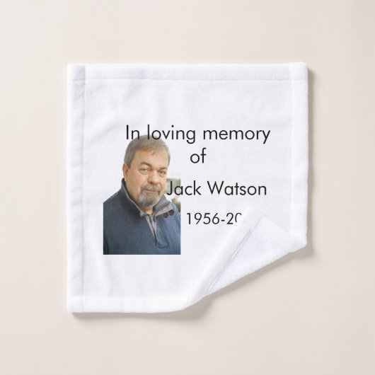 In liefdevolle herinnering van naam jaar foto mode washandje (Wasdoekje)