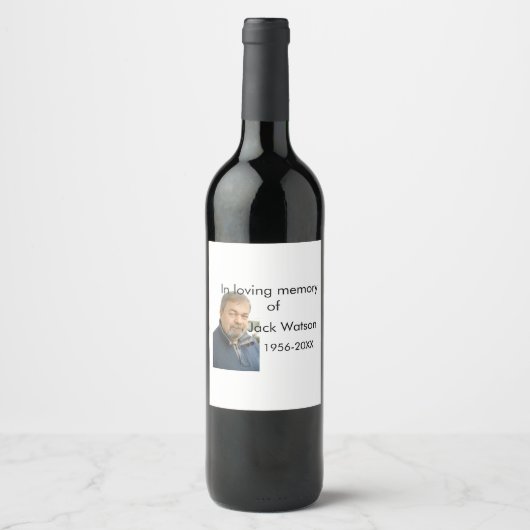 In liefdevolle herinnering van naam jaar foto mode wijn etiket (Voorkant)