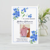 In liefdevolle herinnering vergeet me niet begrafe aankondiging (Staand voorkant)