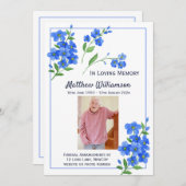 In liefdevolle herinnering vergeet me niet begrafe aankondiging (Voorkant / Achterkant)