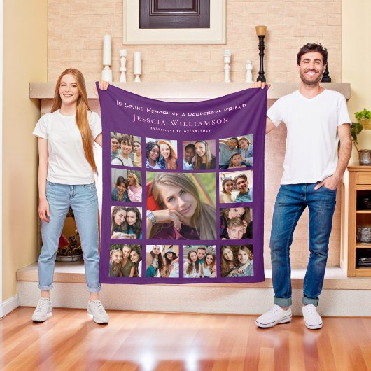 In liefdevolle herinnering Vriend Fotocollage Fleece Deken