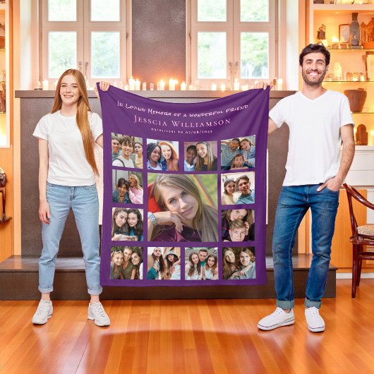 In liefdevolle herinnering Vriend Fotocollage Fleece Deken