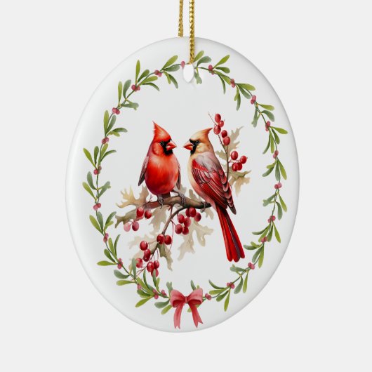 In liefdevolle herinnering - wanneer kardinalen ve keramisch ornament (Rechts)