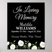 In liefdevolle herinnering White Floral Memorial Poster (Voorkant)