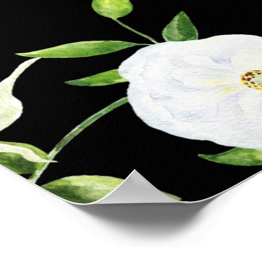 In liefdevolle herinnering White Floral Memorial Poster (Hoek)