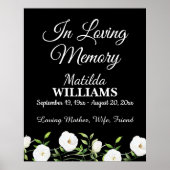 In liefdevolle herinnering White Floral Memorial Poster (Voorkant)