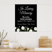 In liefdevolle herinnering White Floral Memorial Poster (Keuken)