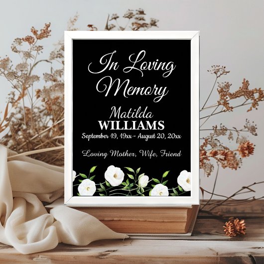 In liefdevolle herinnering White Floral Memorial Poster