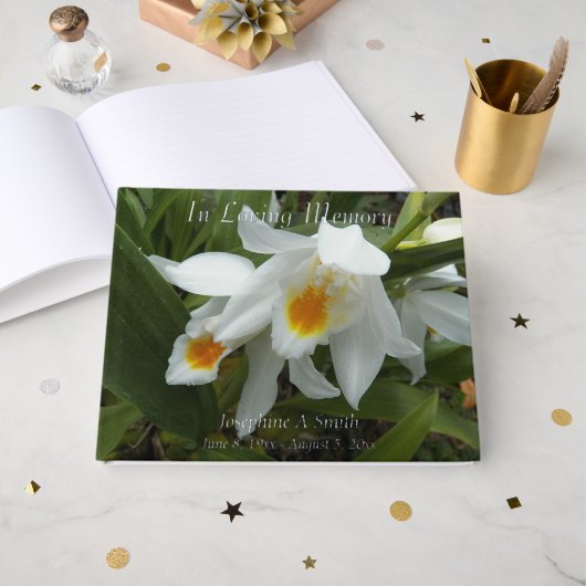 In liefdevolle herinnering White Orchids Memorial Gastenboek (Voorkant open)