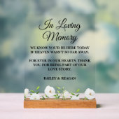 In liefdevolle herinnering Witte Bloemen bruiloft  Acryl Bord (Neutraal)