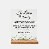 In liefdevolle herinnering Witte Bloemen bruiloft Acryl Bord (Voorkant)