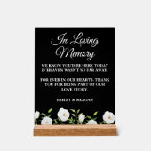 In liefdevolle herinnering Witte Bloemen bruiloft Acryl Bord (Voorkant)