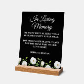 In liefdevolle herinnering Witte Bloemen bruiloft Acryl Bord (Hoek)