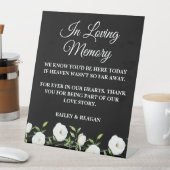 In liefdevolle herinnering Witte Bloemen bruiloft  Reclamebord Met Voetstuk (Insitu)