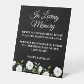 In liefdevolle herinnering Witte Bloemen bruiloft  Reclamebord Met Voetstuk (Voorkant)