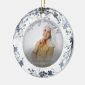 In liefdevolle herinnering Zilverfolie Fotomonumen Keramisch Ornament (Links)