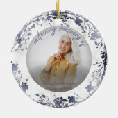 In liefdevolle herinnering Zilverfolie Fotomonumen Keramisch Ornament (Achterkant)