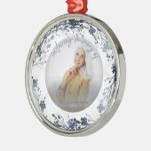 In liefdevolle herinnering Zilverfolie Fotomonumen Metalen Ornament (Links)