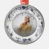 In liefdevolle herinnering Zilverfolie Fotomonumen Metalen Ornament (Voorkant)