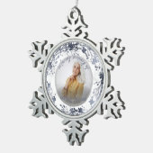 In liefdevolle herinnering Zilverfolie Fotomonumen Tin Sneeuwvlok Ornament (Rechts)