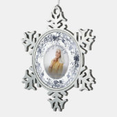 In liefdevolle herinnering Zilverfolie Fotomonumen Tin Sneeuwvlok Ornament (Rechts)