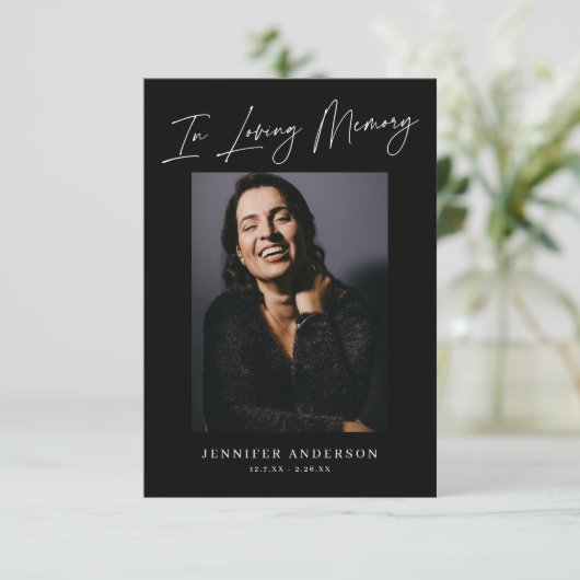 In liefdevolle herinnering Zwarte Memorial Photo C Kaart (Staand voorkant)