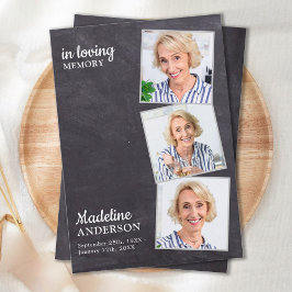 In liefhebbend geheugen 3 Foto Memorial Funeral Sy Bedankkaart
