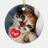In liefhebbend geheugen - Cat Photo Pet Memorial Keramisch Ornament (Voorkant)