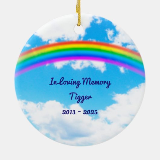 In liefhebbend geheugen - Cat Photo Pet Memorial Keramisch Ornament (Achterkant)