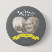 In liefhebbend geheugen geel lint ronde button 7,6 cm (Voorkant)