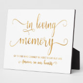 In liefhebbend geheugen Gold bruiloft bord Tableto Fotoplaat (Zijkant)