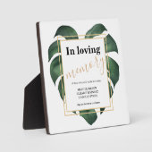 In liefhebbend geheugen Leaf bruiloft sign Tableto Fotoplaat (Voorkant)