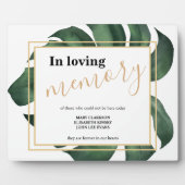 In liefhebbend geheugen Leaf bruiloft sign Tableto Fotoplaat (Voorkant)