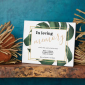 In liefhebbend geheugen Leaf bruiloft sign Tableto Fotoplaat (Zijkant)