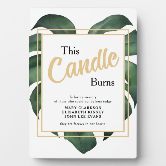 In liefhebbend geheugen Leaf bruiloft sign Tableto Fotoplaat (voorkant)