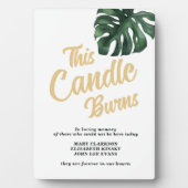 In liefhebbend geheugen Leaf bruiloft sign Tableto Fotoplaat (voorkant)