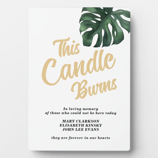 In liefhebbend geheugen Leaf bruiloft sign Tableto Fotoplaat (voorkant)