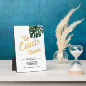 In liefhebbend geheugen Leaf bruiloft sign Tableto Fotoplaat (Zijkant)