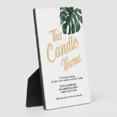 In liefhebbend geheugen Leaf bruiloft sign Tableto Fotoplaat (Zijkant)