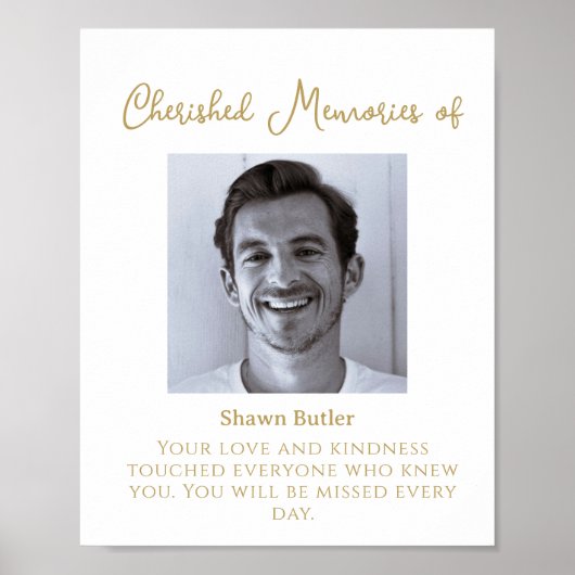 In liefhebbend geheugen, legant Wedding Sign Poster (Voorkant)