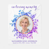 In liefhebbend geheugen Paarse Eucalyptus Foto Mem Fleece Deken (Voorkant)