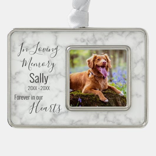 In liefhebbend geheugen - Sympathie bij het verlie Verzilverd Omlijst Ornament (Voorkant)