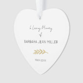 In liefhebbend geheugen van NAAM JAAR Gold Floral  Ornament (voorkant)