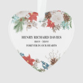 In liefhebbend geheugen vormt Poinsettia Pine Cone Ornament (achterkant)