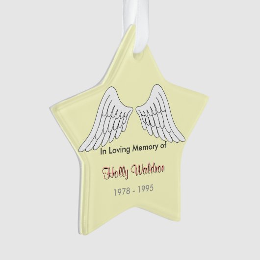 In liefhebbend memory Star Ornament (voorkant)